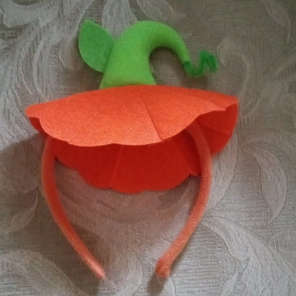 Kids Pumpkin Costume Hat with Green Stem